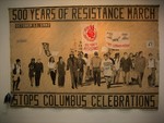Rigo 23
500 Years of Resistance Protests
Disrupt Columbus Day Celebrations
mixed media on canvas
10 ft. x 6 ft.
2007
Zine
1992
#2 of 9
